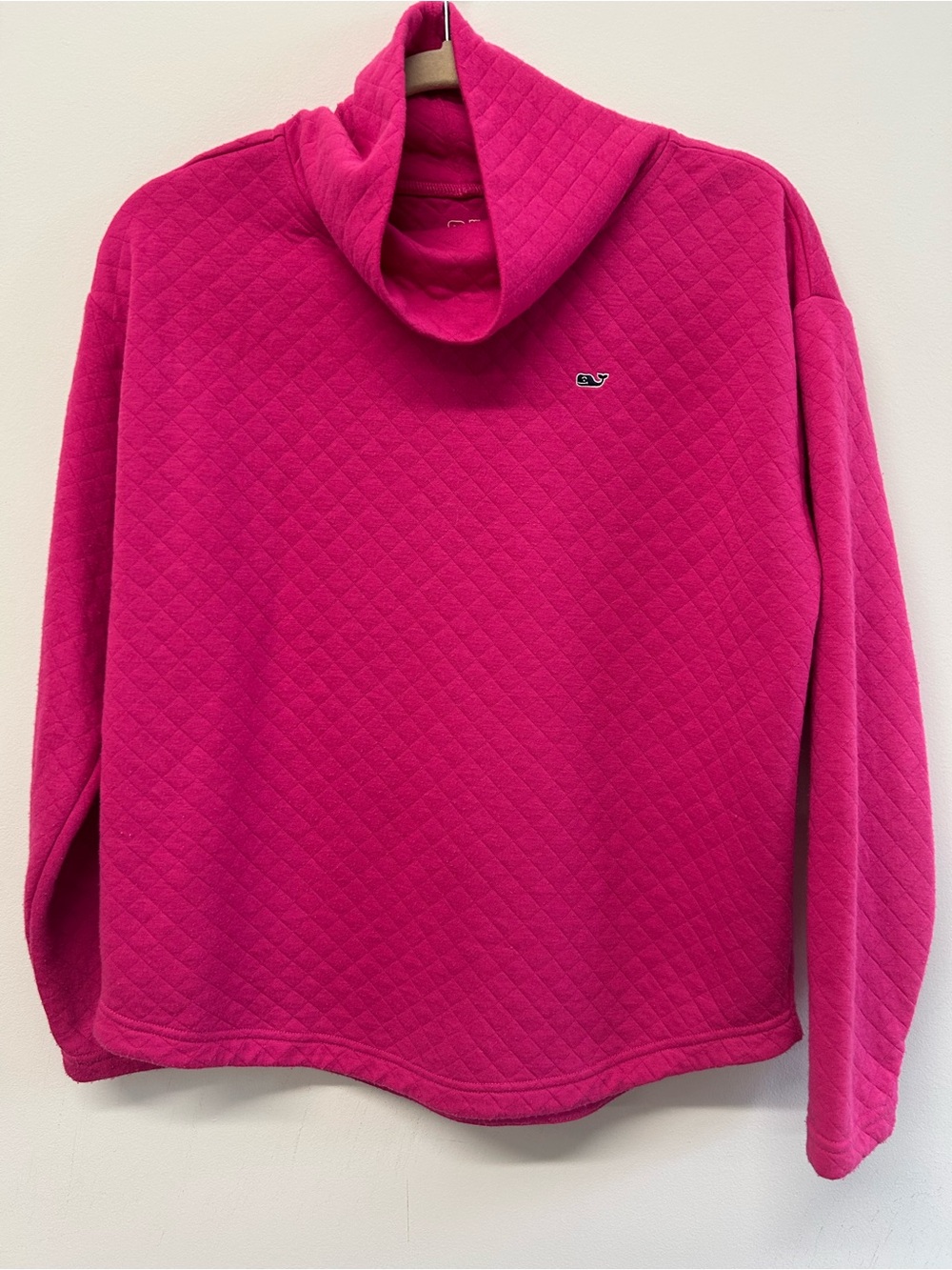 Vineyard Vines Quilted Funnel Neck Pullover - Fuchsia Pink